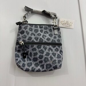48. NWT Women’s Glovelt‎ Gray Leopard Print Crossbody Bag